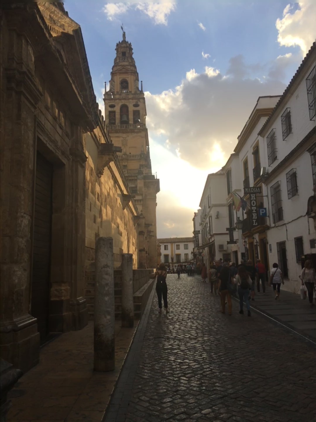 Mezquita with cathedral tower and our hotel across the road.